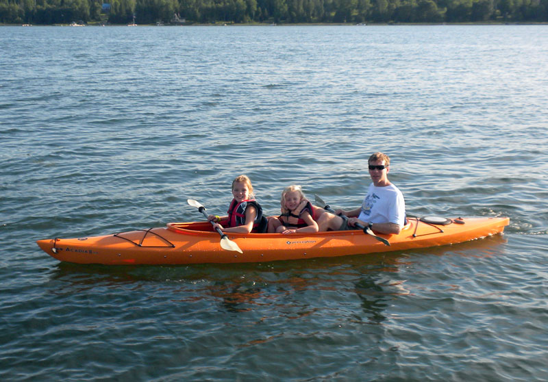 tamdem kayak from loons point in the les cheneaux islands